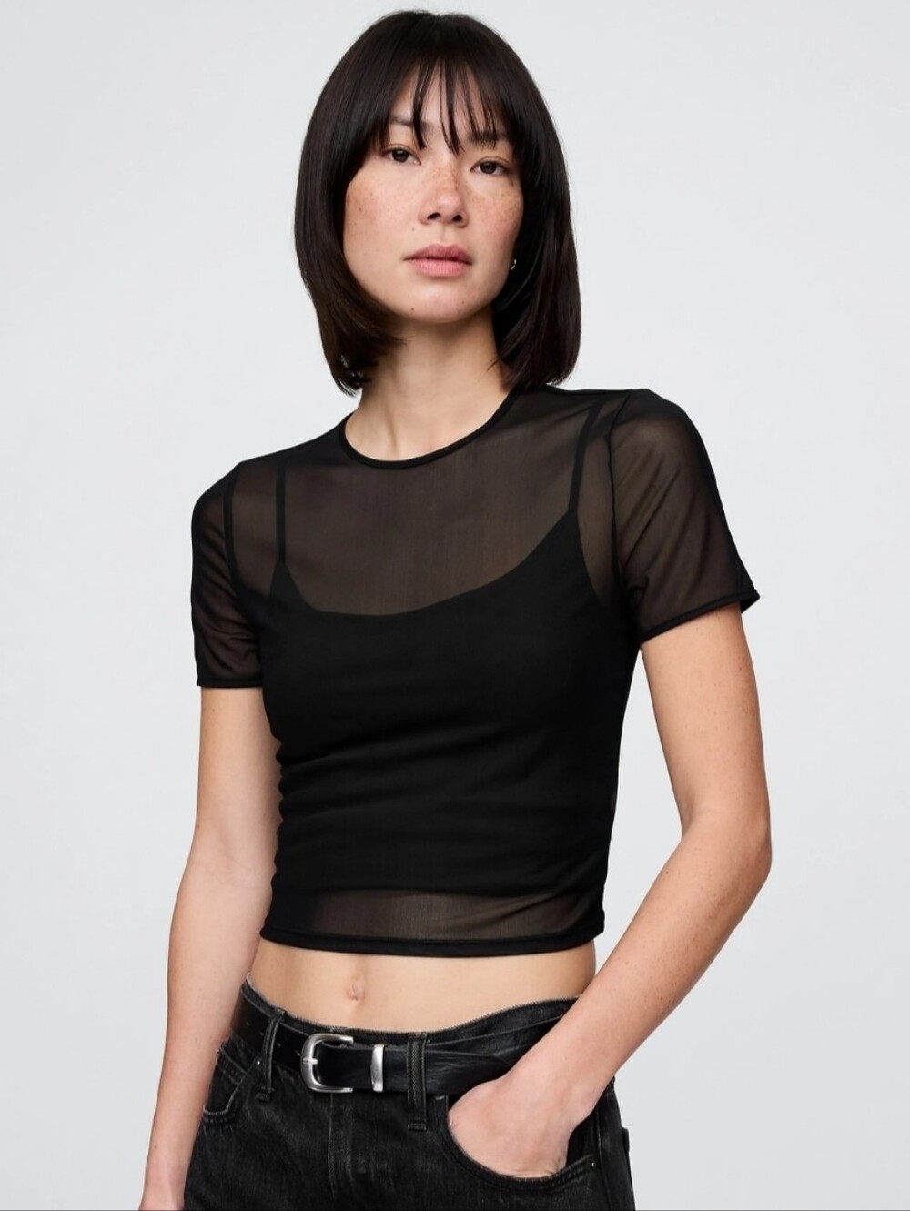 Black Sheer Top